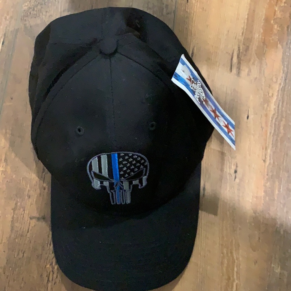 Ball cap with thin blue line